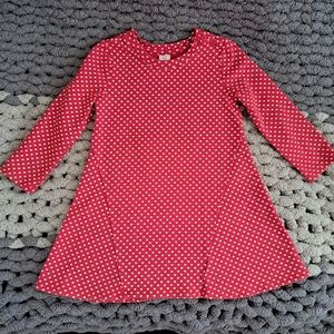 Baby Gap red dress with white little hearts 3T